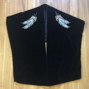 Vintage 1950’s black velvet opera shawl with gorgeous beaded detail